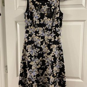 Black floral high low